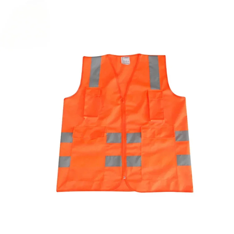 High Visibility Reflective Vest Zipper Front Safety Vest With Reflective Strips Construction Workwear Safety Reflective Vest