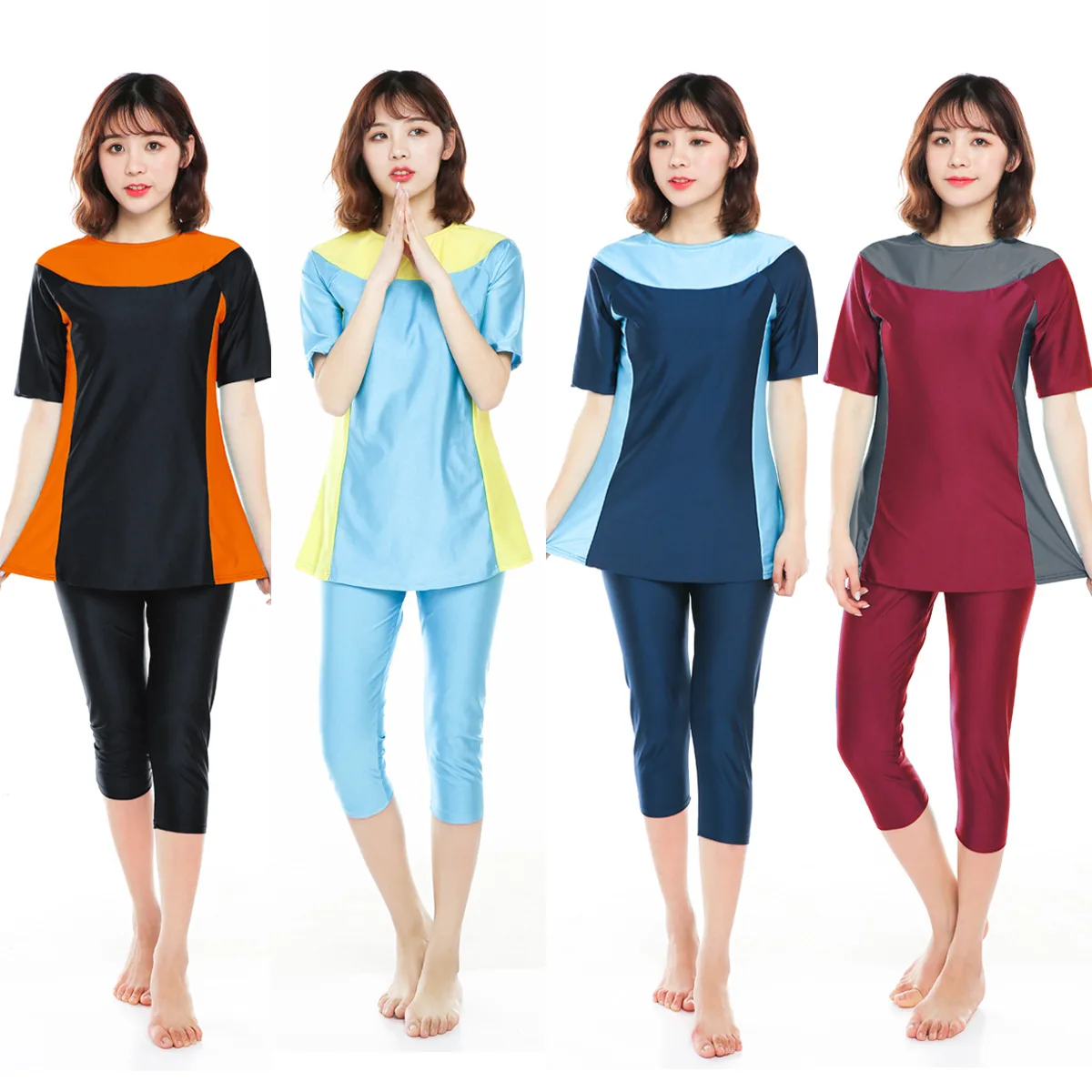 

2025 качественный купальник больших размеров для девочек, исламский купальник для женщин, исламская пляжная одежда для взрослых, арабский спортивный купальник с коротким рукавом