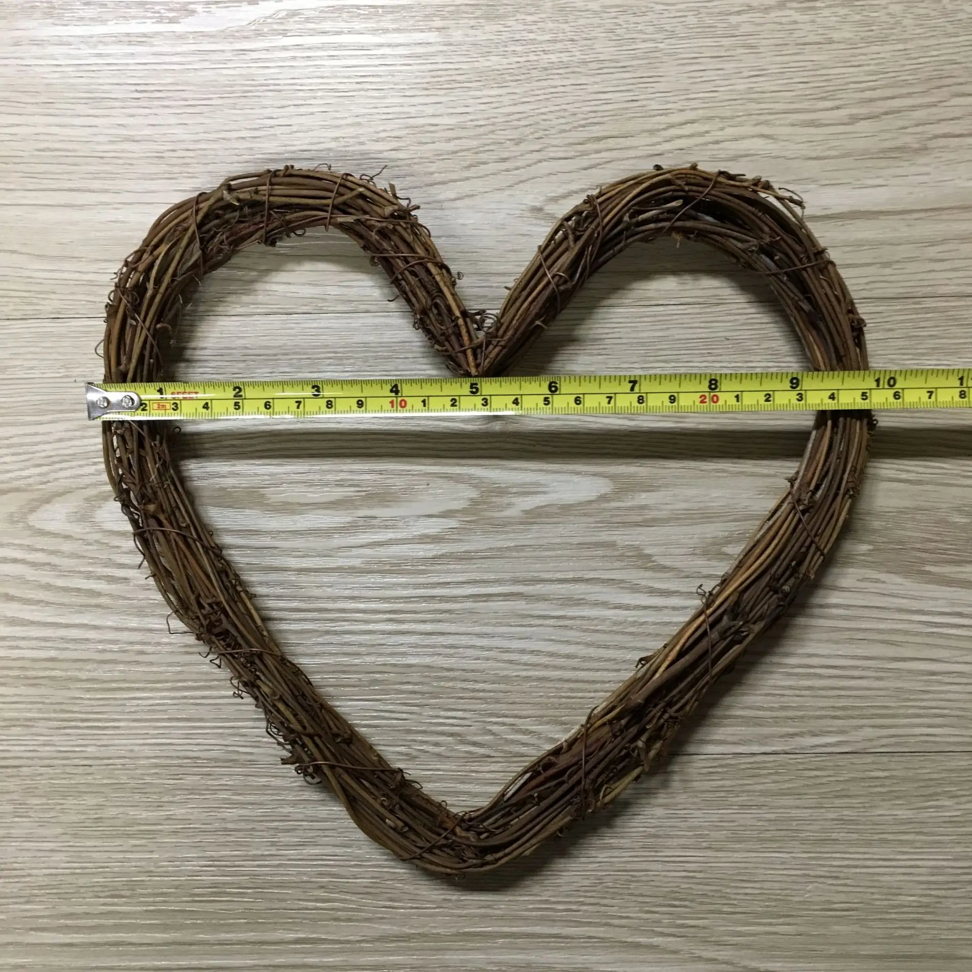 Heart Wreaths Natural Rattan DIY Craft Projects Wreath Pendant Garland for Farmhouse Home Wedding Decor C66