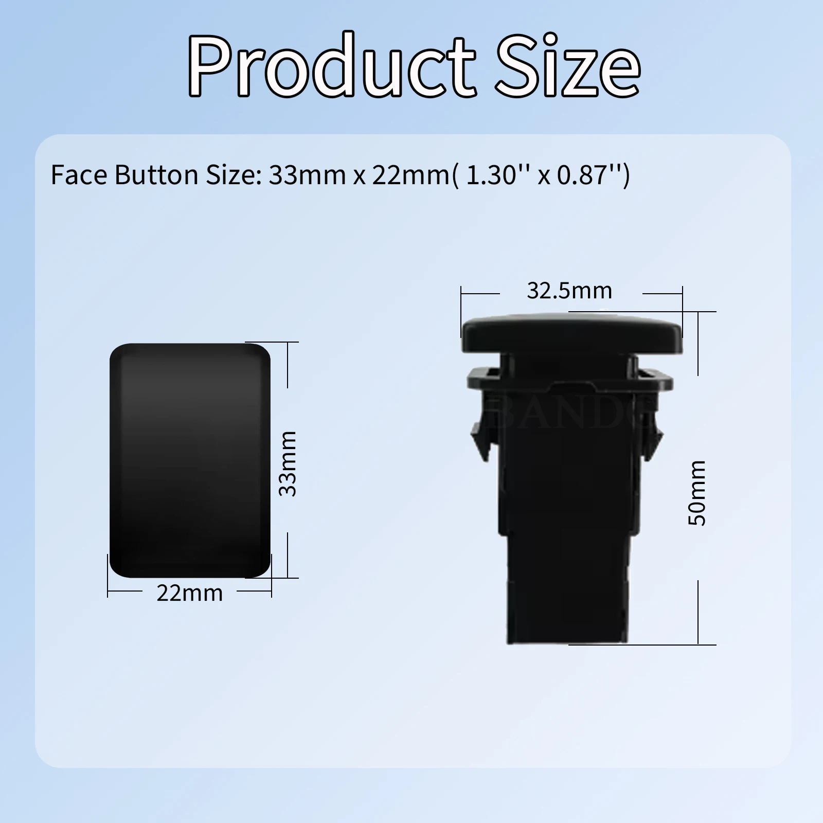 Car Blue LED Front Rear Fog Light Button Horn Garage Opener Momentary Switch For Mitsubishi Triton MQ L200 Outlander 2013-2020