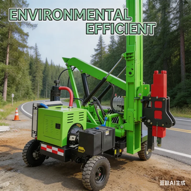Hydraulic Hammer Guardrail Post Driver Diesel Powered Piling Machine For Road Safety Barrier Installation Piling Equipment