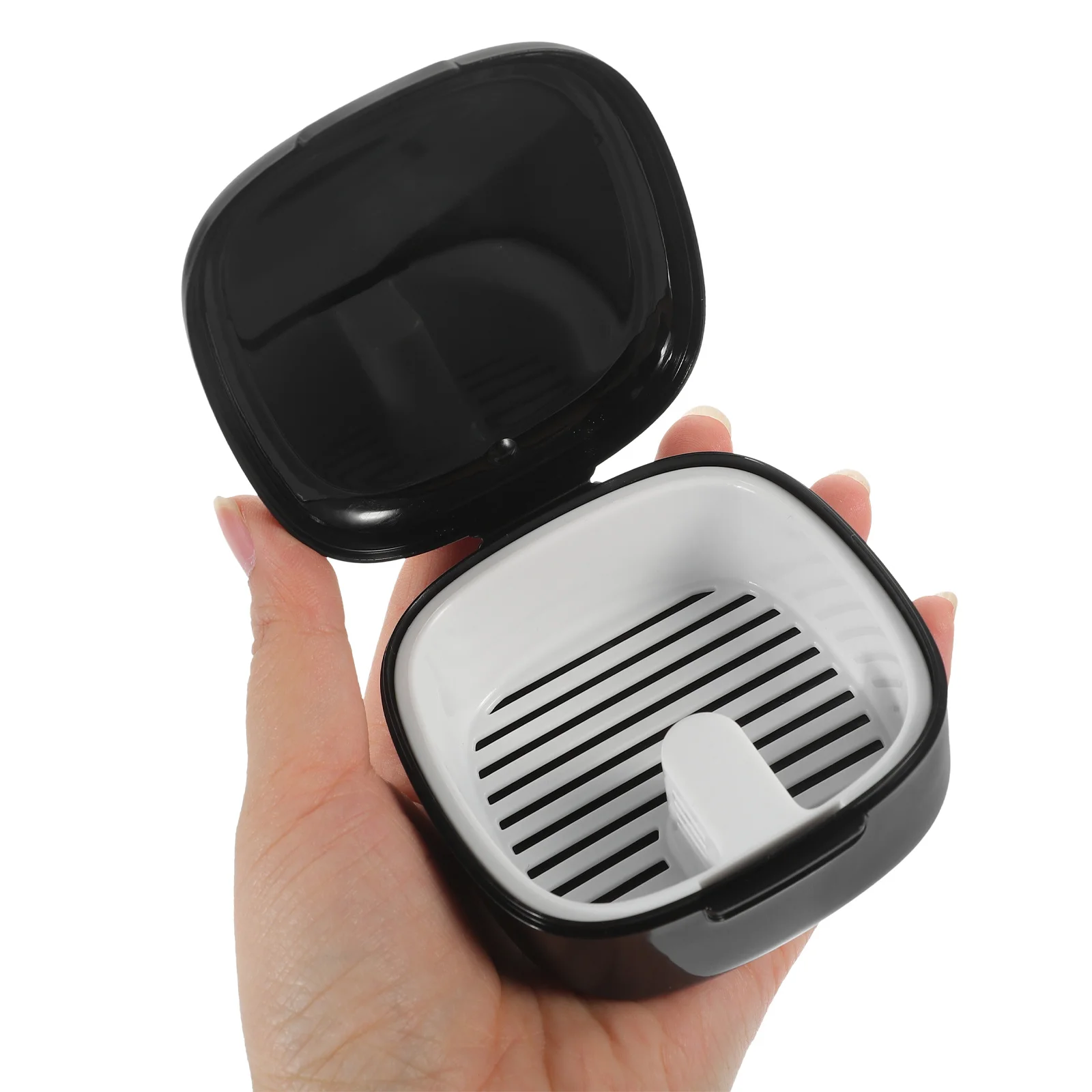 

PP Material Denture Box Portable Retainer Case Durable Storage Container Travel Bath Denture Accessory Retainer Case