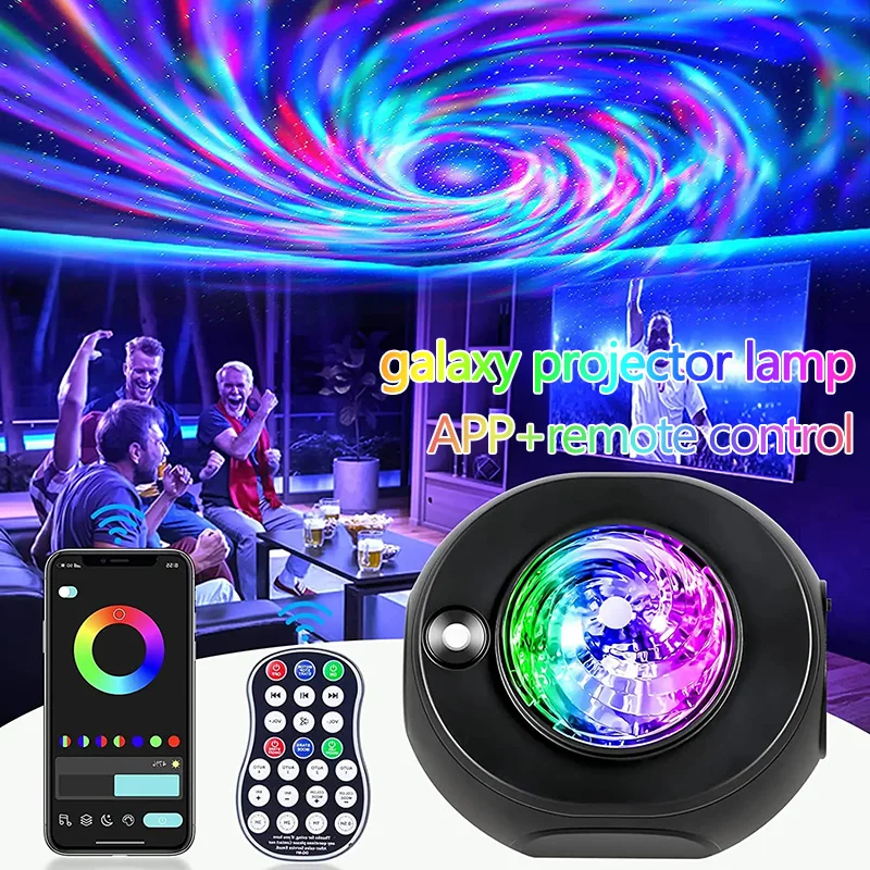 

LED Galaxy Light Projector Starry Projector Speaker Night Lamp Galactic Nebula Projection Mood Light with Remote Room Decoration