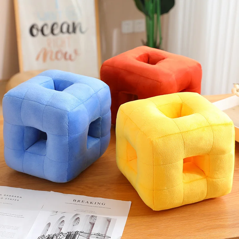 Cubo-Cube magique créatif en peluche pour enfant, oreiller mignon, jouets doux, anime, cadeau d'anniversaire pour garçon et fille, 25cm