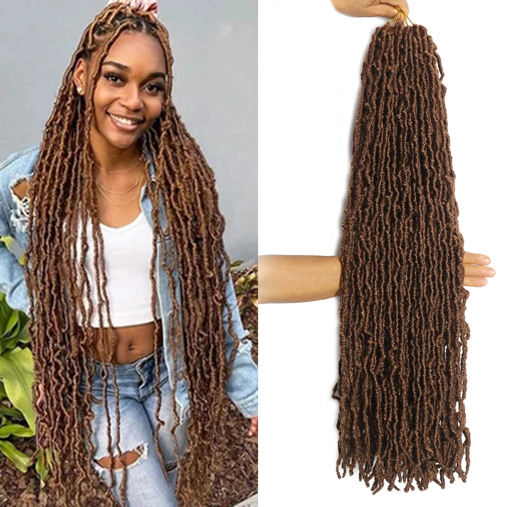 30 Inch Soft Locs Faux Locs Crochet Braiding Hair Synthetic Pre Looped Extensions for African Locks Hair 21 Strands/Pack