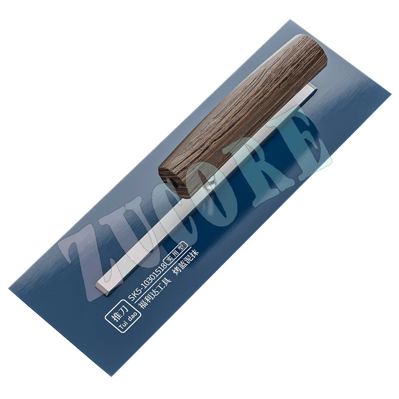 مجرفة من الفولاذ الأزرق SK5 بسمك 0.5 مم مع مقبض خشبي ينجي على شكل حرف L