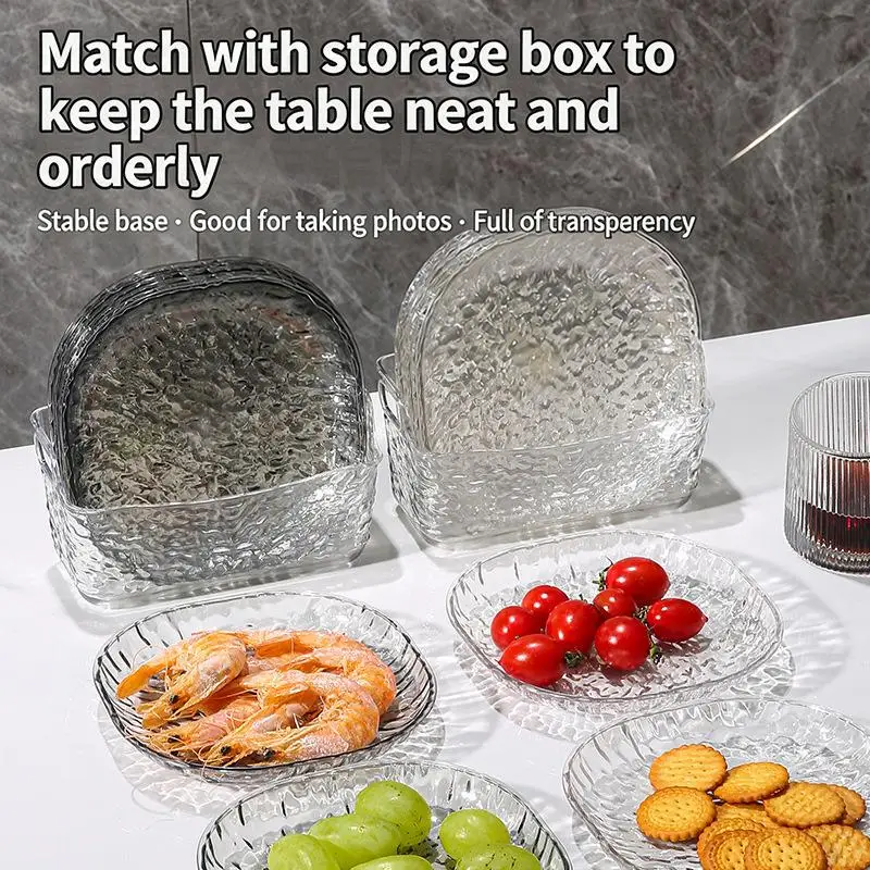 Hot 8PCS/SET Snack Bowls Fruit Plate Dessert Plate Bone Spitting Dish Candy Snack Dish Salad Dish Residue Storage Tray Home