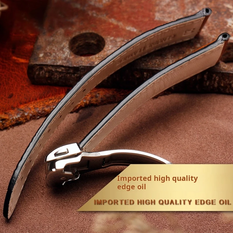 Ремешок для часов из страусиной кожи для Hamilton Jazz Khaki Aviation Series H32755851, складной ремешок для часов с застежкой, сменный браслет 20 мм 22 мм