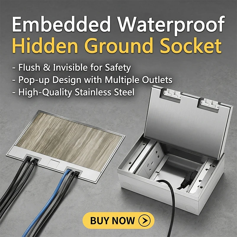 130mm*200mm Stainless Steel Pure Flat Floor Embedded Hidden Socket US EU FR UN Usb Socket Thinly Inserts Invisible Socket