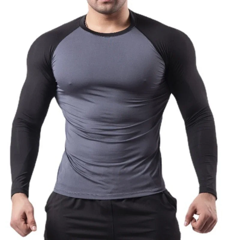 

Fitness Shirt Men T-Shirt Sport Compression Long Sleeve Tight Bodybuilding T Shirt Running Bodybuilder Gym Clothes Men