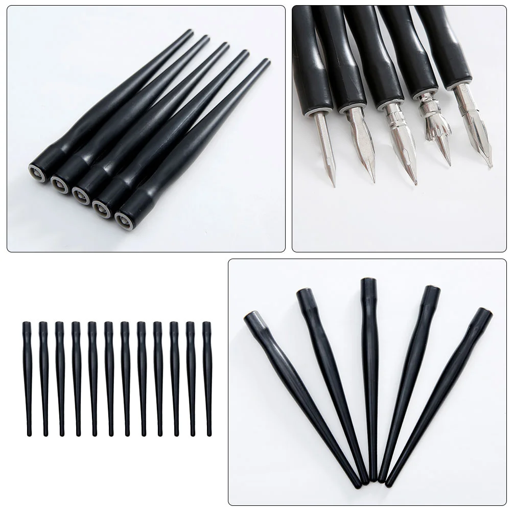 

10Pcs Professional Comic Pen Holder Black Plastic Dip Pen Handle for Thin Lines Uniform Drawing Manga Art Work