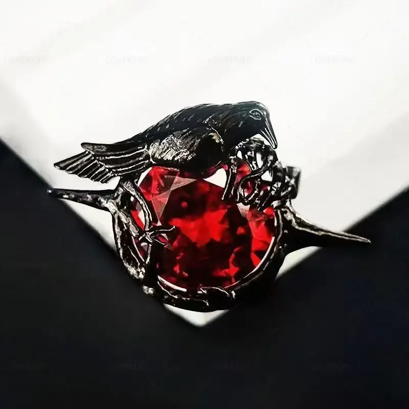 2025 Game Love and Deepspace Sylus Brooch Red Zircon Crow Badges Pin for Clothing Jewelry Cosplay Accessories Fans Gifts