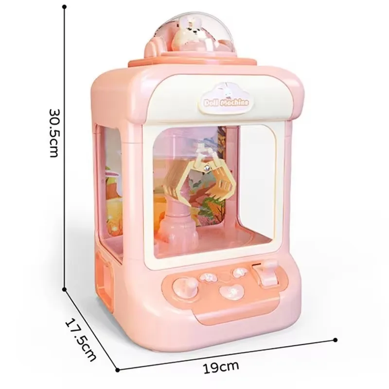 Automatic Claw Machine Doll Machine Children Operated Play Game Music Mini Claw Catch Toy Small Clip Doll Machine for Kids Gift