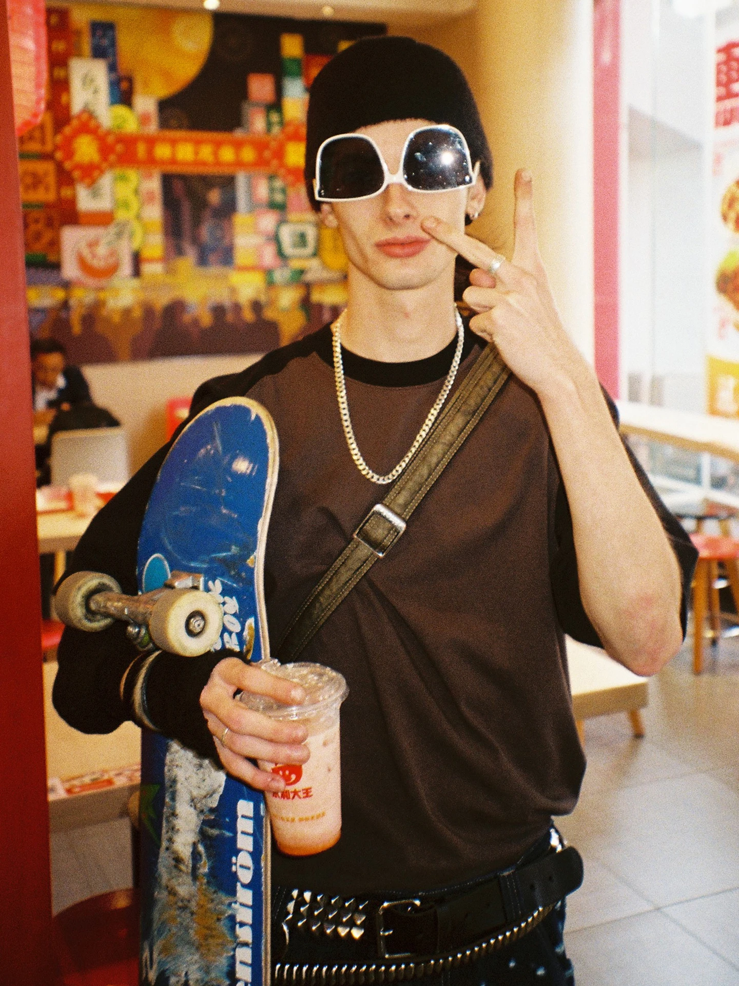 

Футболка Polar Skate Co Doe Tee Spor из хлопка с вышитой нашивкой-логотипом, модная мужская повседневная футболка с круглым вырезом