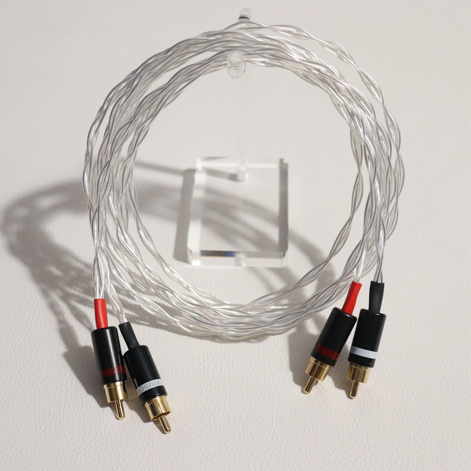 

1 pair K.M Series 1AG Mono Crystal Copper Silver Plated Audio Cable HiFi RCA wire Gold Plated Plugs for Amplifier CD Player