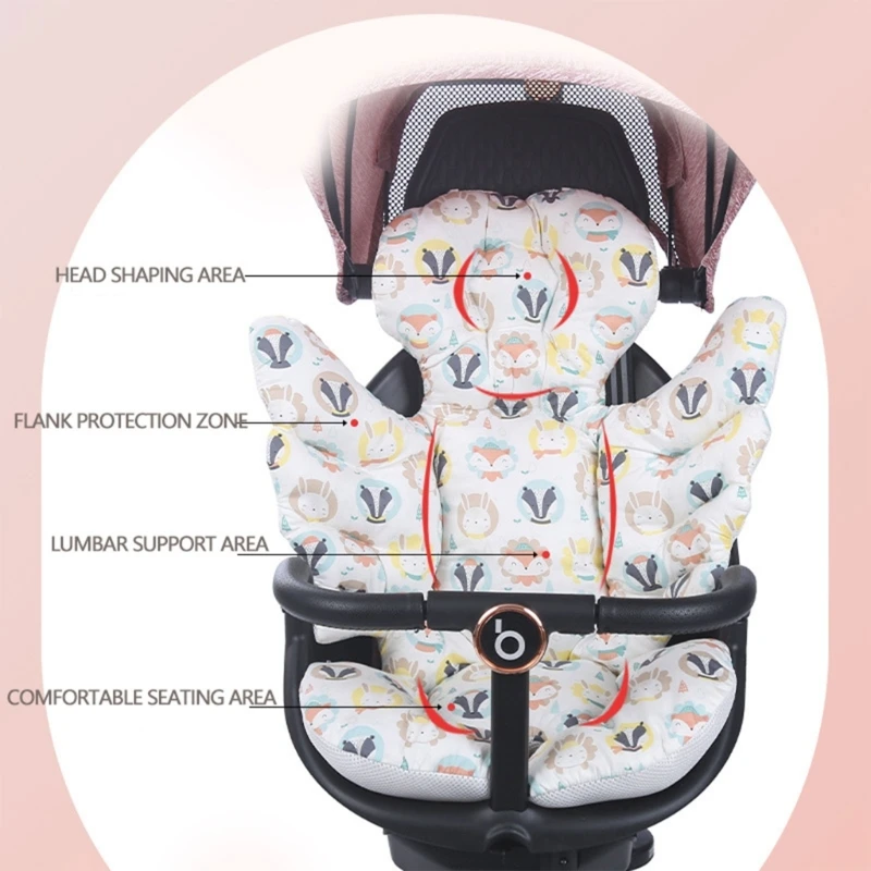 Baby Stroller Seat Pad Baby Car Seat Cushion Cotton Pad Infants Cart Mattress Pushchair Dinning Chair Cradles Accessory A2UB