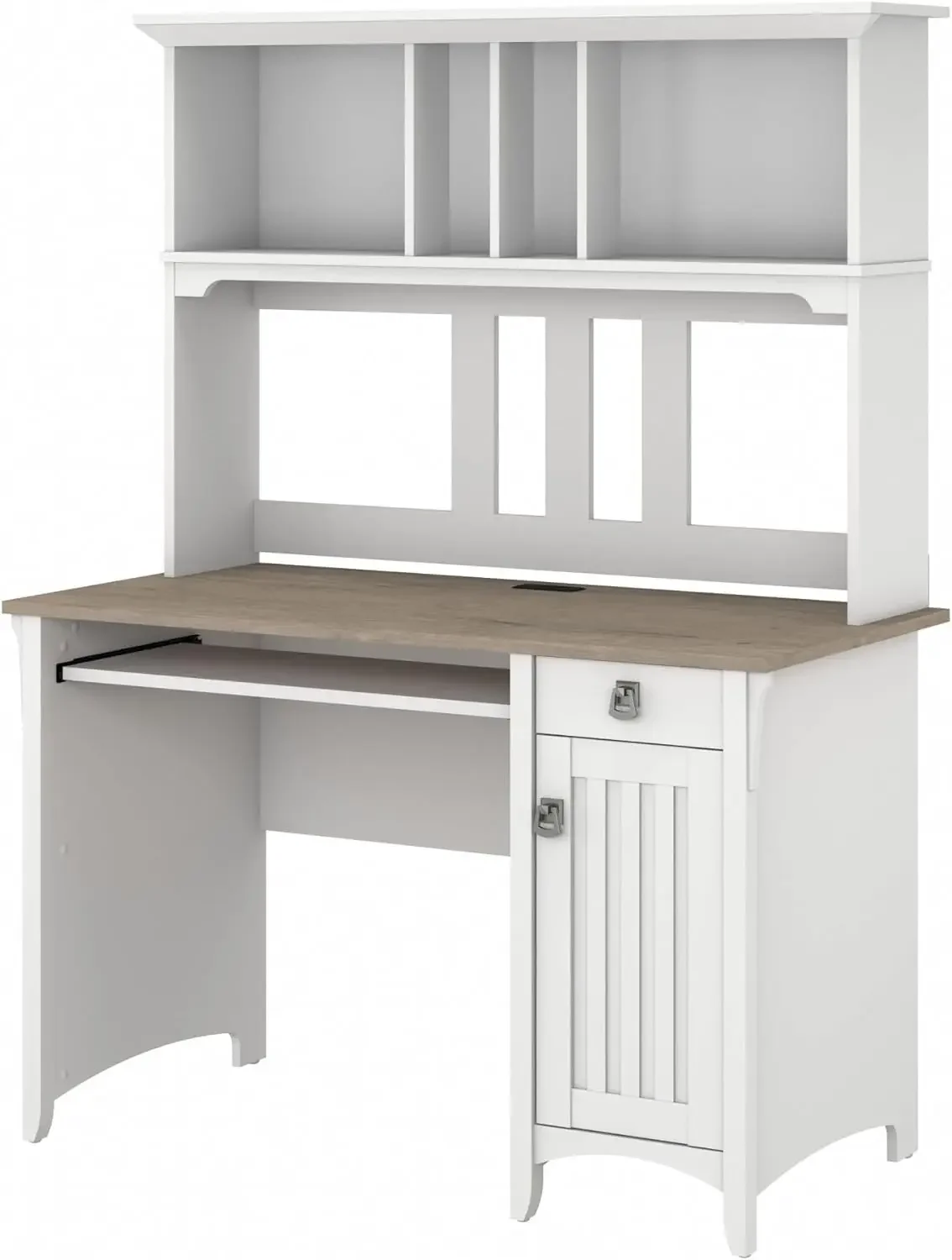 for Furniture Salinas Computer Desk with Hutch | Study Table with Drawers, Cabinets & Pullout Keyboard/Laptop Tray | Modern Home