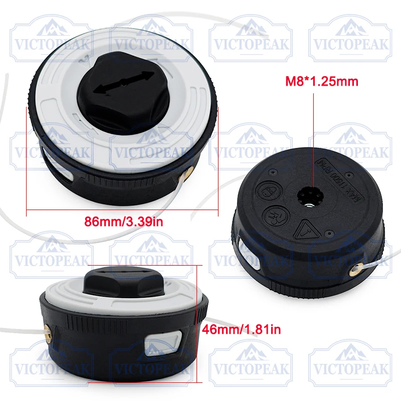 Rasentrimmerkopf C3-2 Typ M8*1,25mm Schraubbolzen für Freischneider Gartenwerkzeug – Detail 6