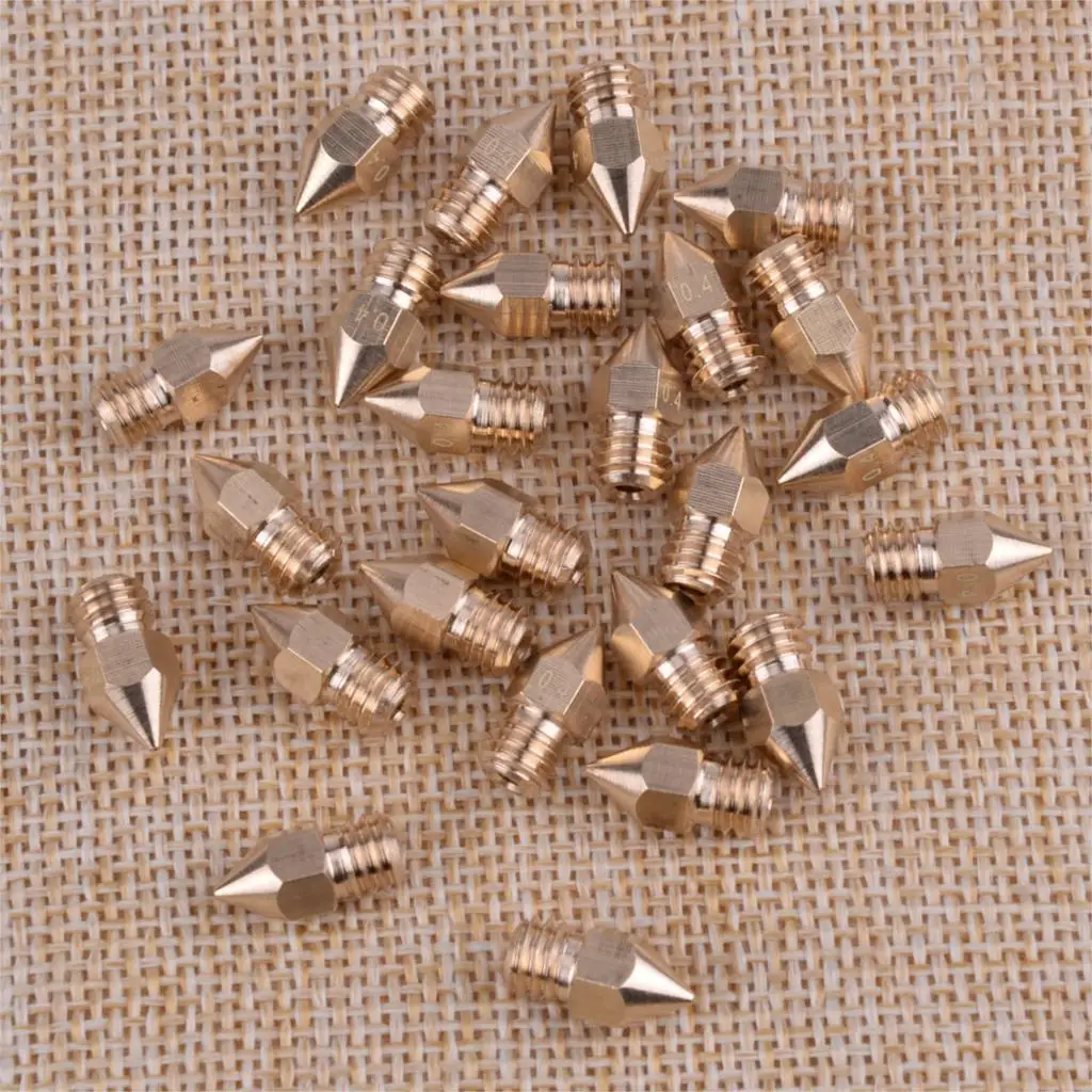 LETAOSK 25 Pcs Brass 3D Printer Nozzle 0.4mm MK8 Makerbot Extruder Head M6 Out Thread for Creality CR-10