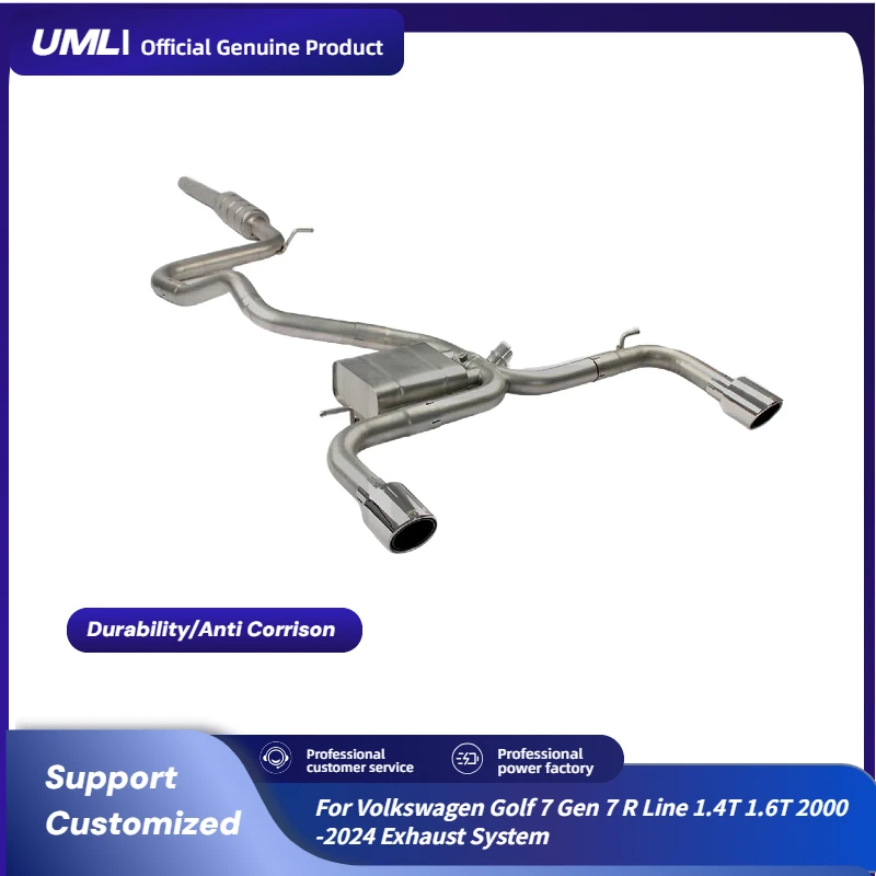 

For Volkswagen Golf 7 or7 R Line 1.4T 1.6T Remote Control Exhaust System of Stainless Steel Catback with Vacuum Muffler Valve