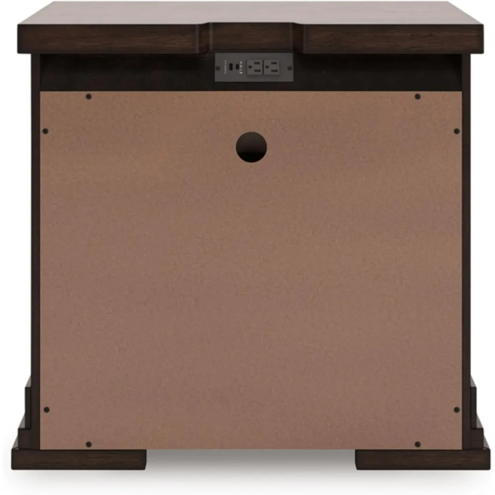 منضدة Ashley Taffenbrook Farmhouse Style ذات 3 أدراج مع درج علوي مبطن باللباد ومخرج طاقة ومنفذ شحن USB #2