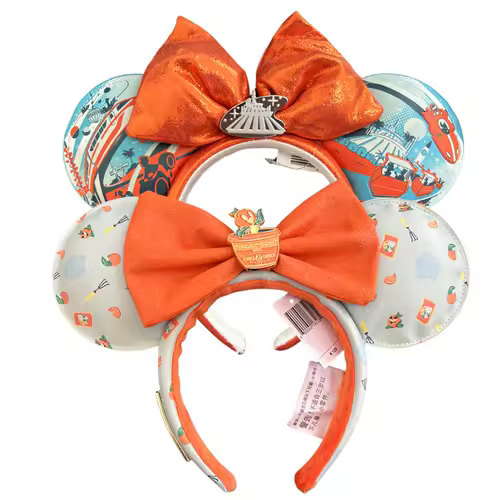 2026 Mickey Mouse Ears Headband 2025 Cinderella Rapunzel Princess Bow Minnie Ear Headwear for Adult Kids Holiday Hairband - Image 32