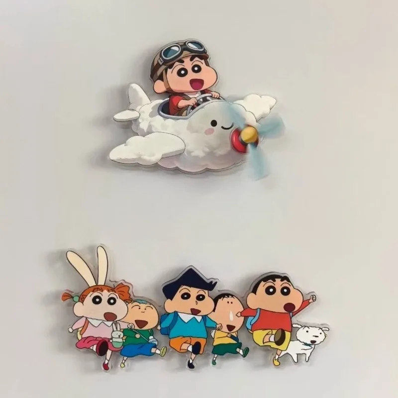Neue Crayon Shin-chan Acryl-Drehmagnete für den Kühlschrank, kreative, dreidimensionale Cartoon-Dekorationsmagnete – Detail 2