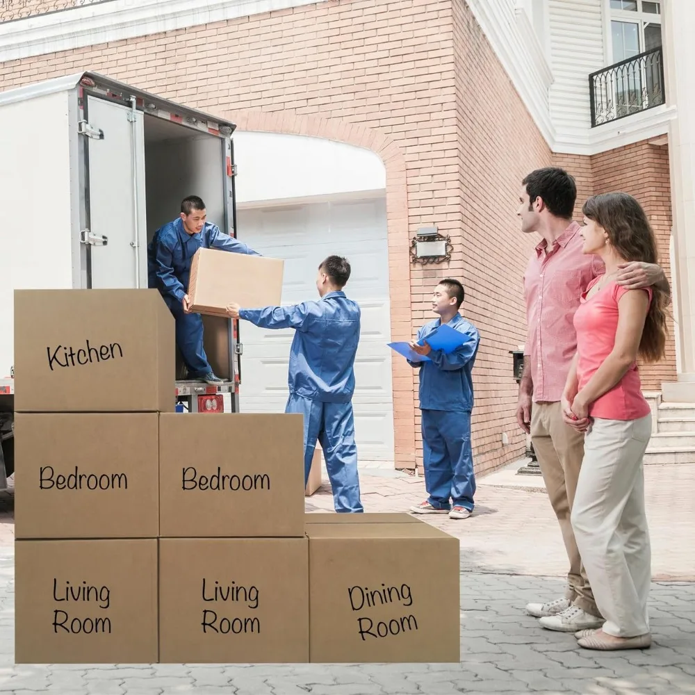 صناديق شحن مموجة شديدة التحمل بوزن 275 رطل، 5 عبوات، 22 × 22 × 22 بوصة، قوية جدًا للتحريك والتغليف #5