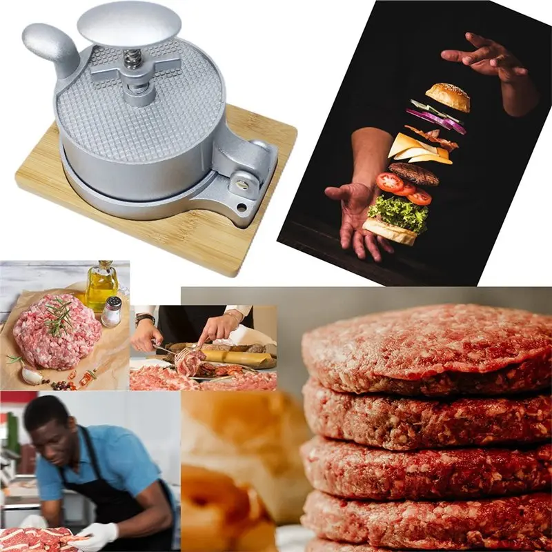 A74E-صانعة فطائر الهامبرغر، ماكينة ضغط البرجر الربيعية القابلة للتعديل، مكبس الدفع، زنبرك ضغط الهامبرغر، ماكينات ضغط باتي