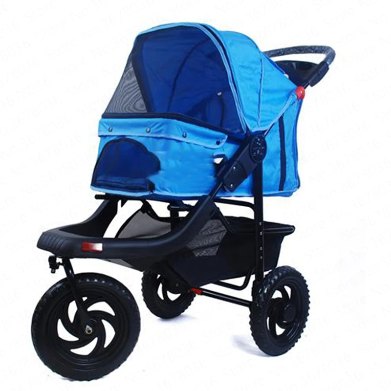 Cochecito plegable ligero para mascotas, carrito para gatos y perros, suministros de salida, gran espacio