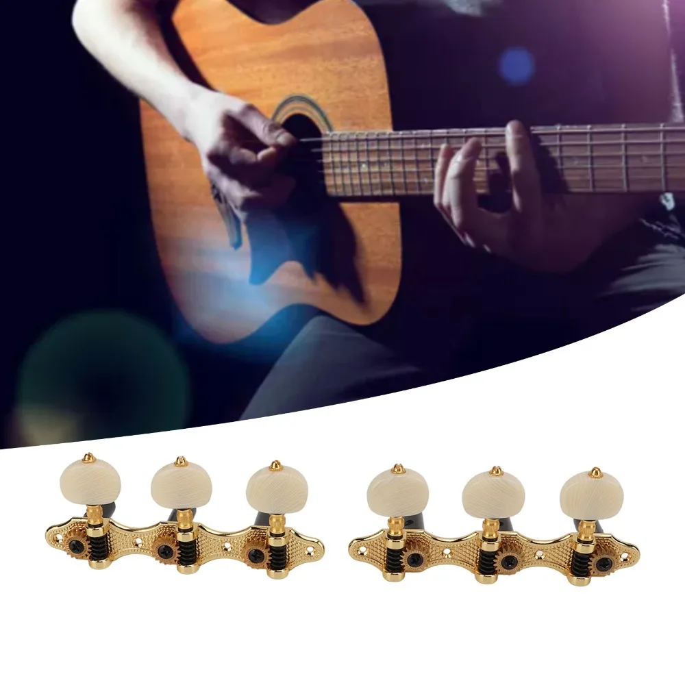 3L3R Configuration Classical Guitar Tuners Heavy Duty Internal Gear Rust Proof Metal Guitar Tuning Pegs Dragon Scales Design