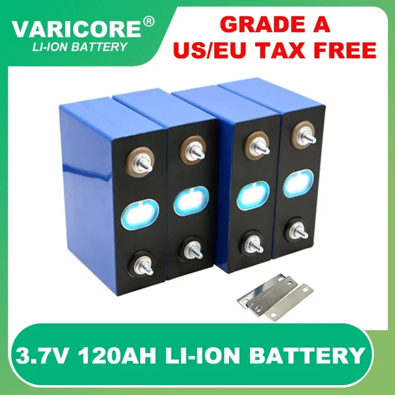 3.7v 120Ah Lithium battery Large single Power cell for 3s 12v 24v 36v 48v RV Inverter Off-grid Solar Wind Grade A Tax Free