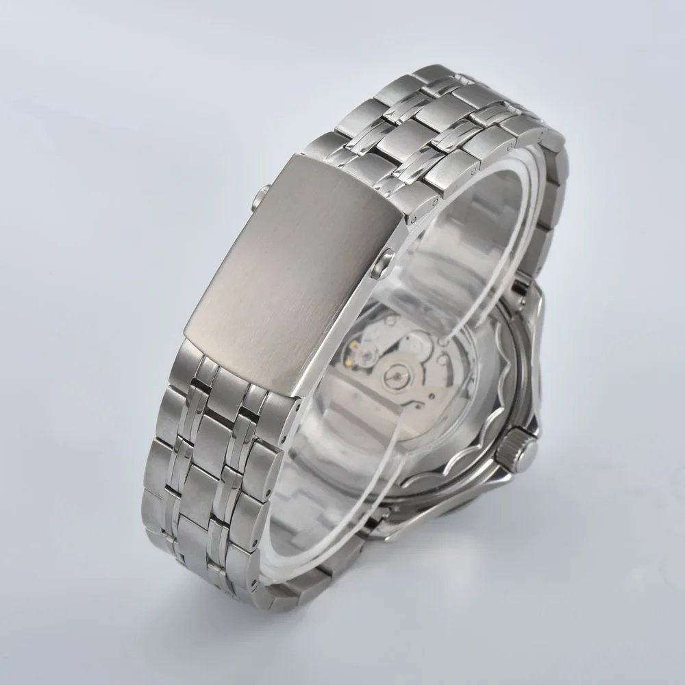 Orologio automatico NH35 da uomo di lusso da 42 mm con cassa in cristallo di zaffiro e movimento automatico NH35 autentico giapponese può personalizzare il logo