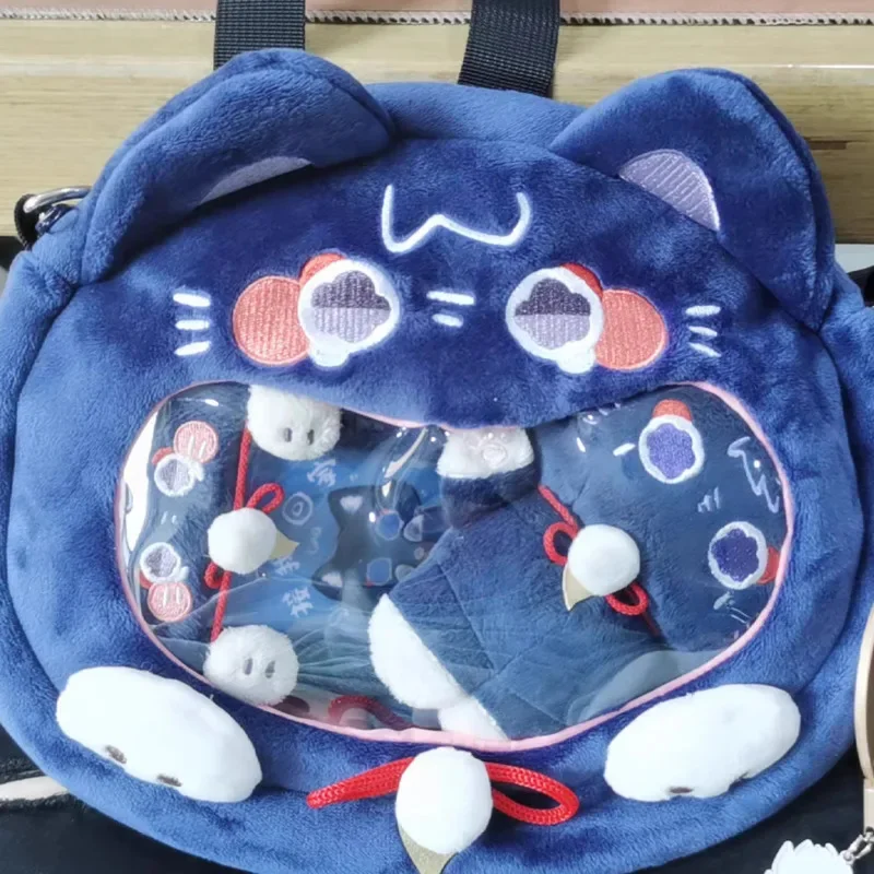 Genshin Impact Plush Kawaii Bags Scaramouche Cosplay Plush Keychain Wallet Pendant Cute Purse Suitable Capacity Mini Storage Bag