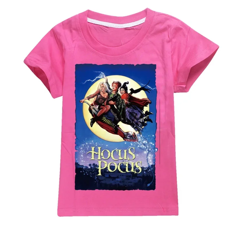 Hocus Pocus 2 I Put A Spell On You Halloween V-Neck T-Shirt Girls Graphic Cotton Short-sleeved T-shirts Hocus pocus Kids Clothes