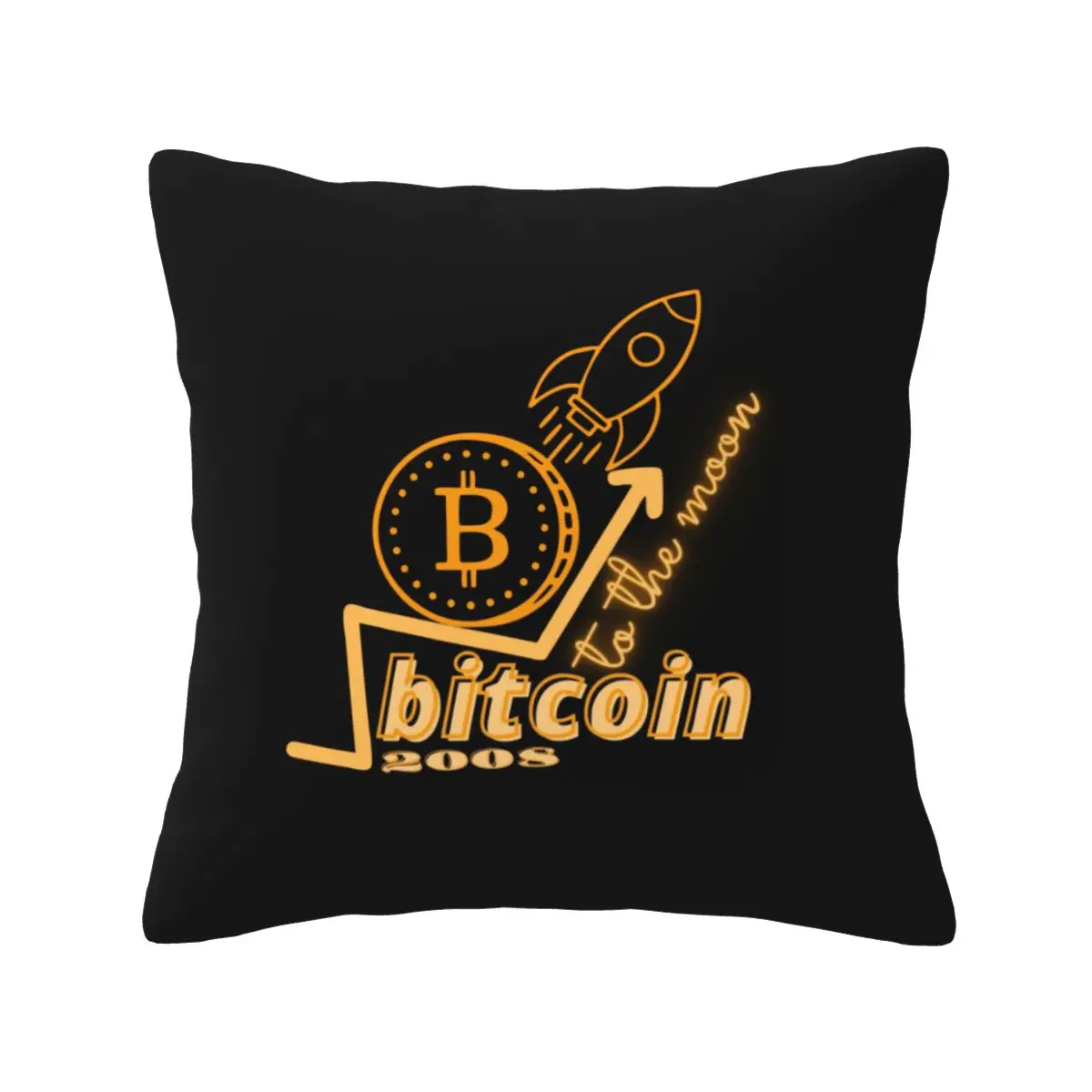 Bitcoin To The Moon polyester Sleeping pillows Dropshipping Digital printing 20x20in sofa cushion