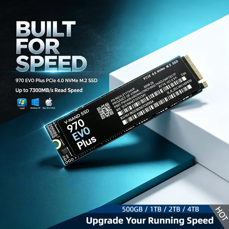 PCIe Gen4 X4 970 EVO Plus M2 NVMe SSD 7400MBs 3D NAND TLC 2280 Solid State Disk Upgrade for Gaming PCs PS5 Laptops Pro
