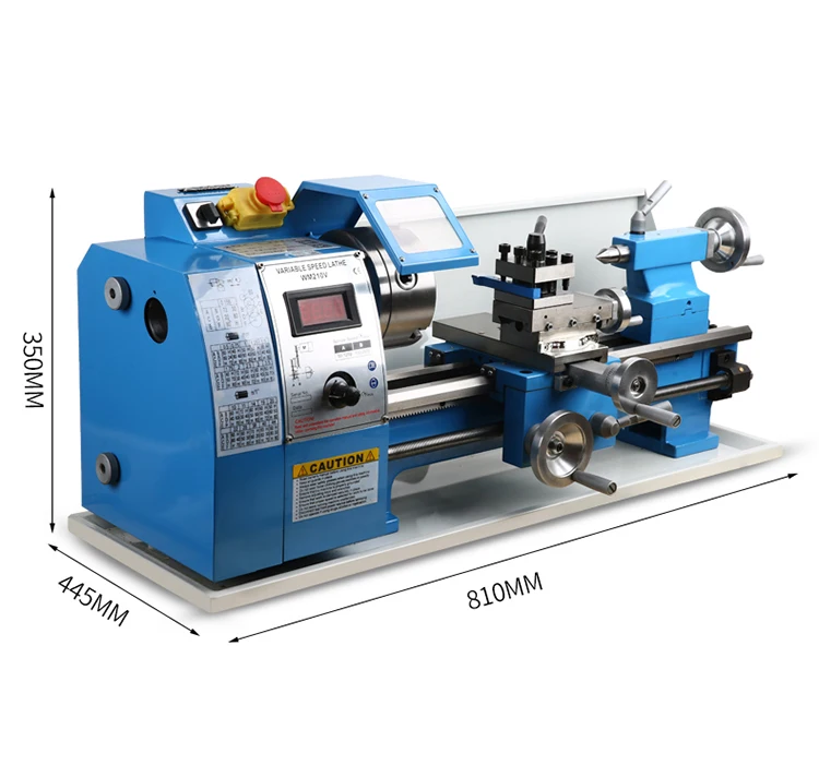 Mini Manual Wood & Metal Lathe Machine Gear Mechanical Works Tools With Chuck For Wood & Metal Processing