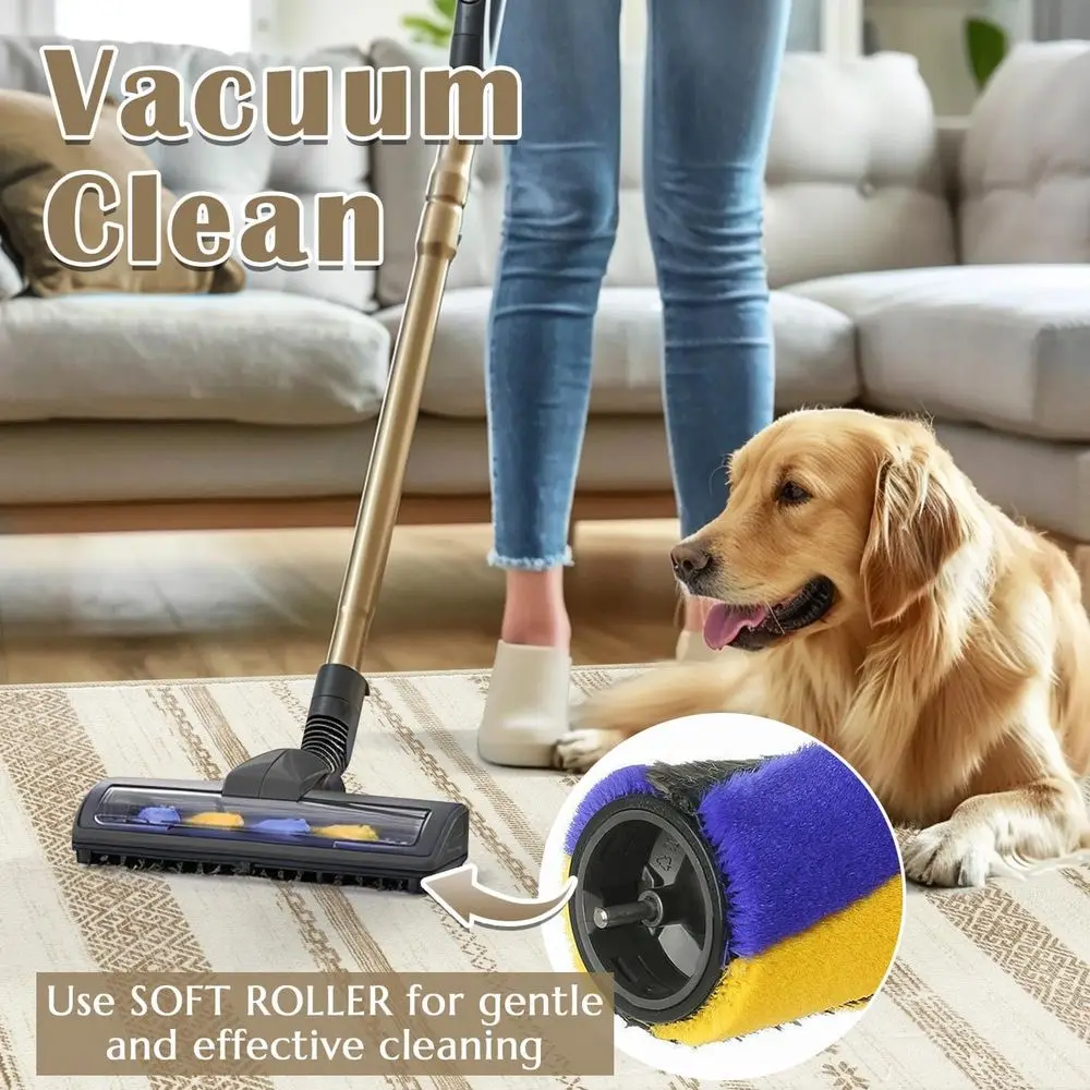 8x10 Moroccan Bohemian Rug - Neutral Beige Ripple Pattern, Machine Washable, Non-Slip for Living Room, Bedroom, and Office