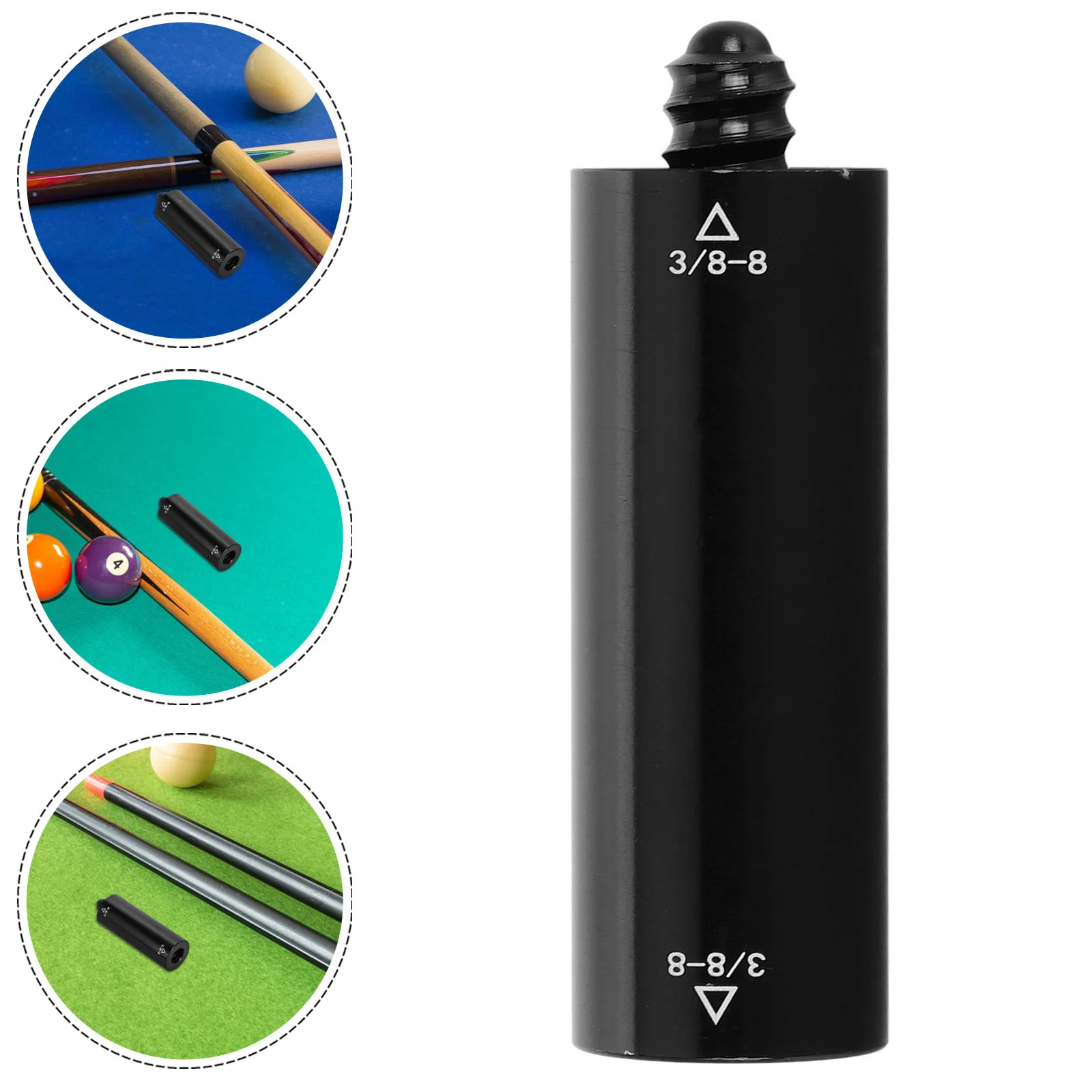 

Club Extension Handle Billiard Cue Extender Accessory Accessories Black Aluminum