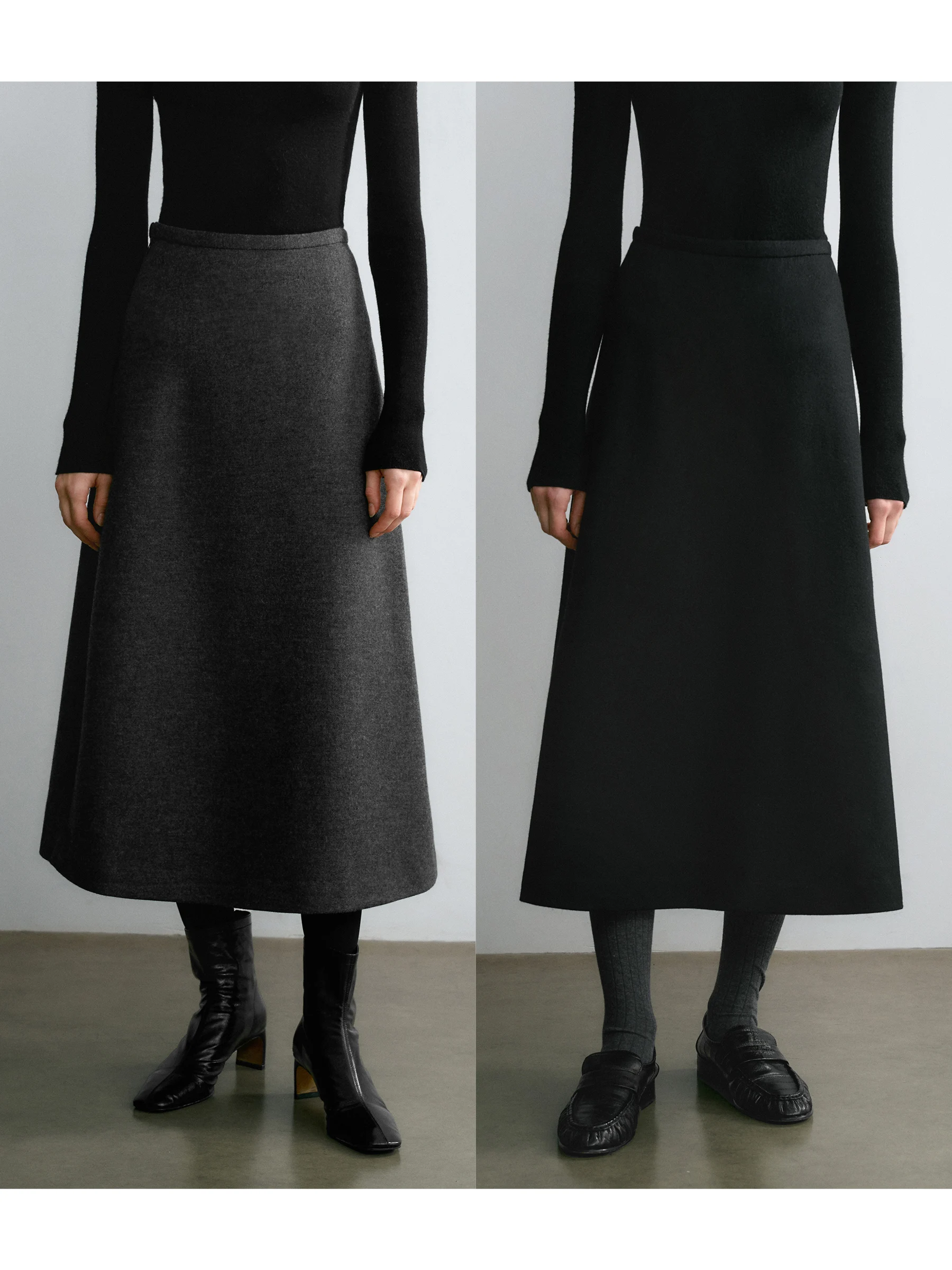 

Элегантная женская повседневная юбка А-силуэта с высокой талией из шерстяной пряжи машинной вязки