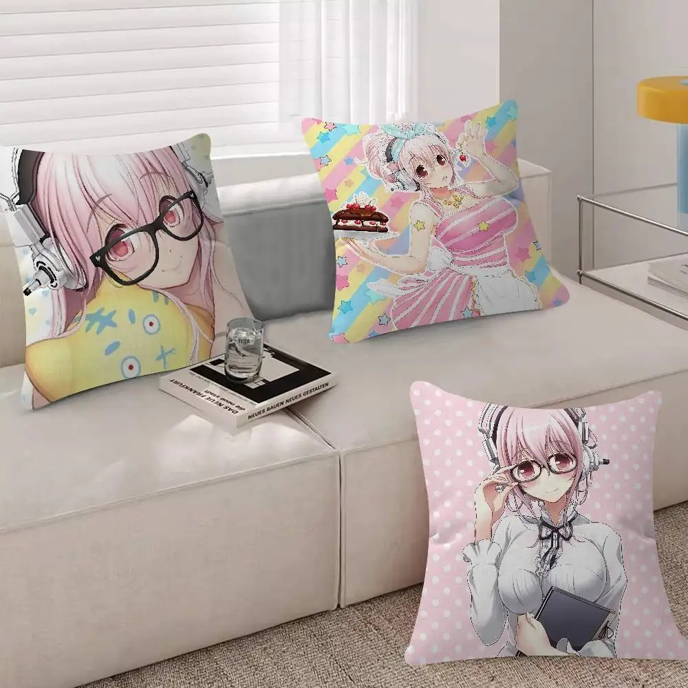 Pillow Case For Sofa Decor Car Office Room Printing Cushion Cover Decorations And Protector Cute Vibrant Idol S-Super Sonico