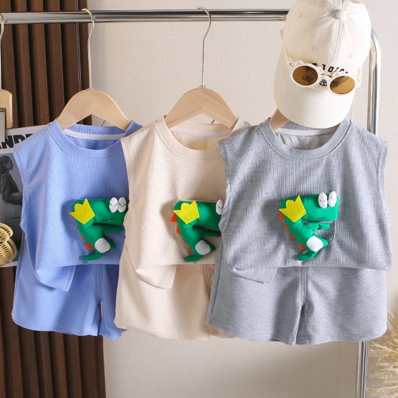 

New Summer Baby Girls Clothes Suit Children Boys Vest Shorts 2Pcs/Set Kids Clothing Set Infant Casual Costume Toddler Tracksuits