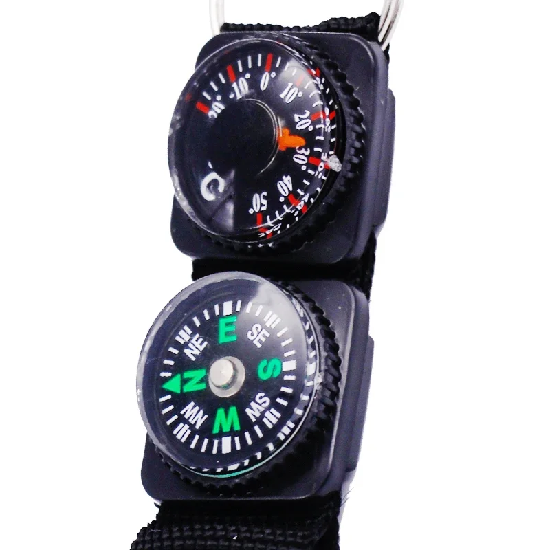 Mini Keychain Multifunction Camping Compass Thermometer Outdoor Climbing Temperature Tester Helping Survival Device
