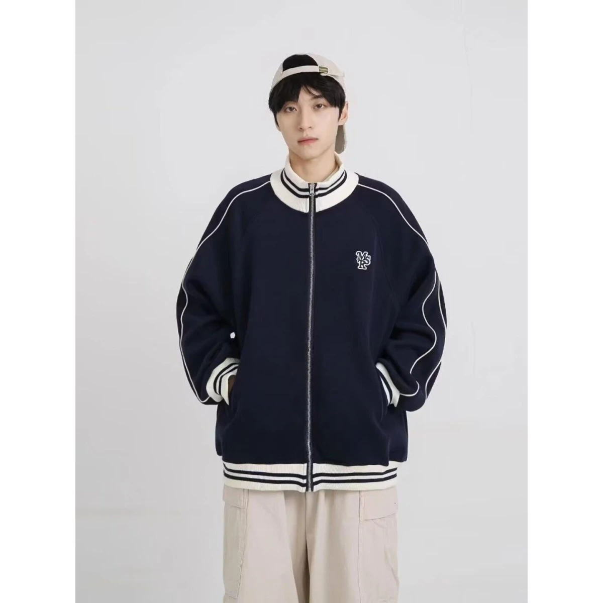 

Loose Men's Jaet 2024 Spring Autumn Sli Streetwear High Street Trendy Harajuku Korean Sle Casual Outerwear Coat