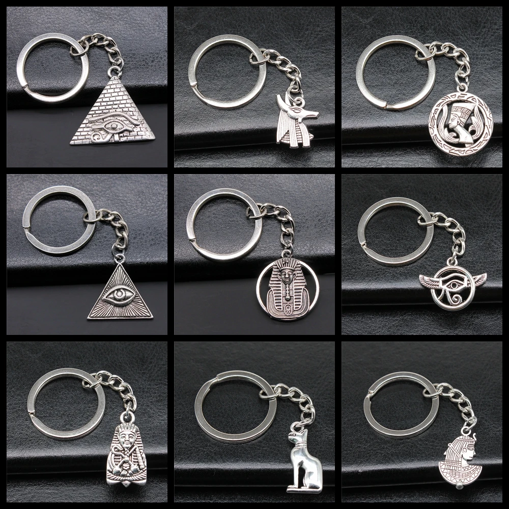 Keychain Ancient Egyptian God Of Death Anubis The Eye Of Horus Cat Keyring Souvenirs Creative Party Jewelry Accessories Gift