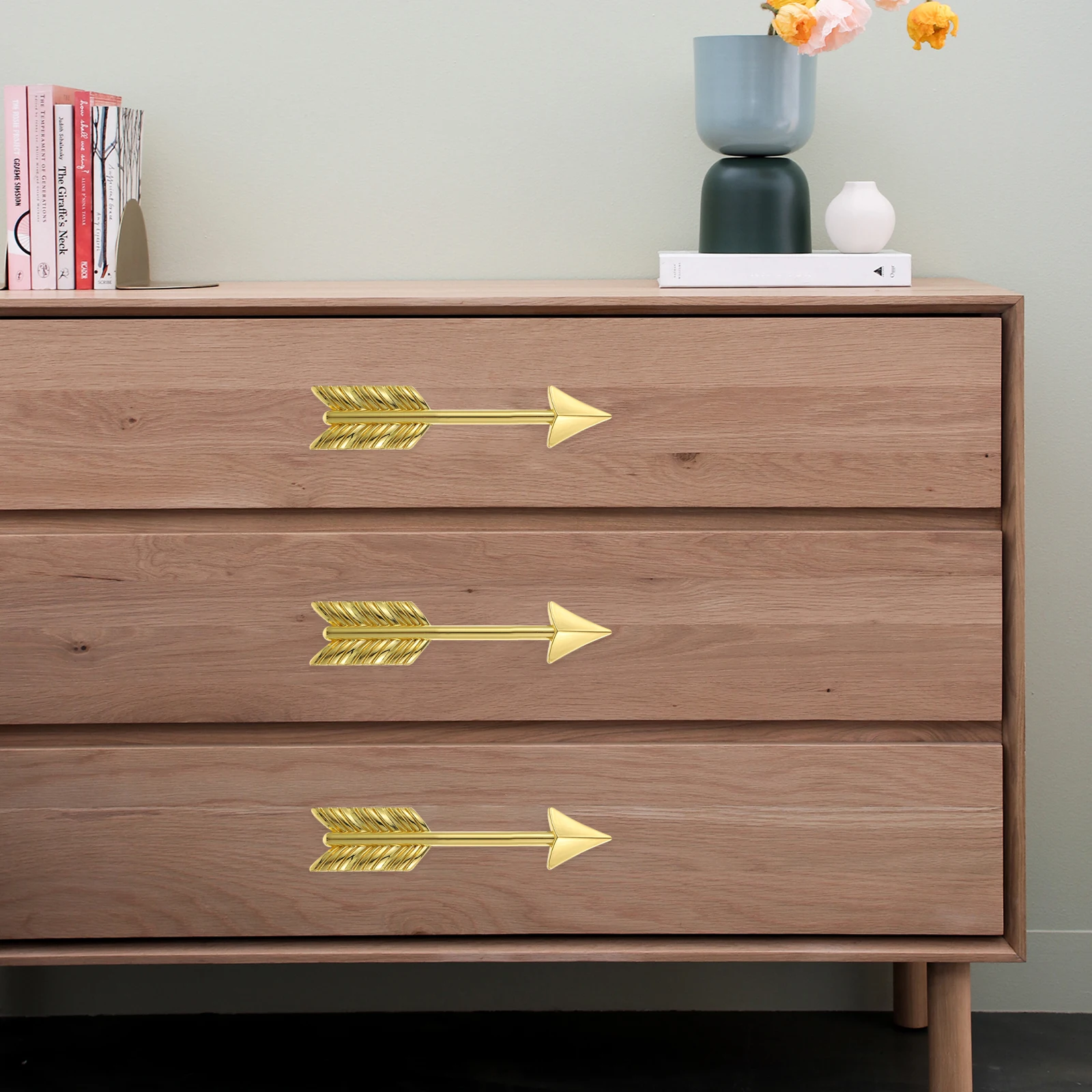 

4 Pcs Drawer Pulls Arrow-shaped Handle Handles Modern for Cabinets Drawers Light Luxury Door Golden Cupboard