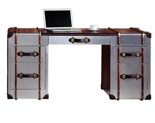 

Vintage industrial style durable aluminum desk for home and commercial use, office and living room, loft style
