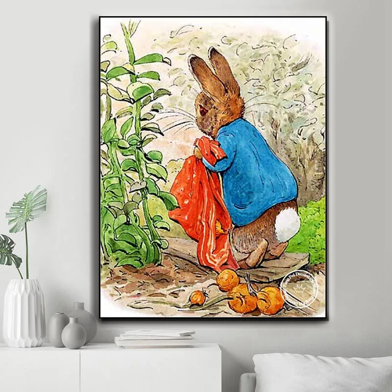 Beatrix Potter Artwork Diamond Painting Animals Cat Mouse Rabbit Cross Stitch Kits Embroidery Picture Mosaic Craft Home Decor 5D