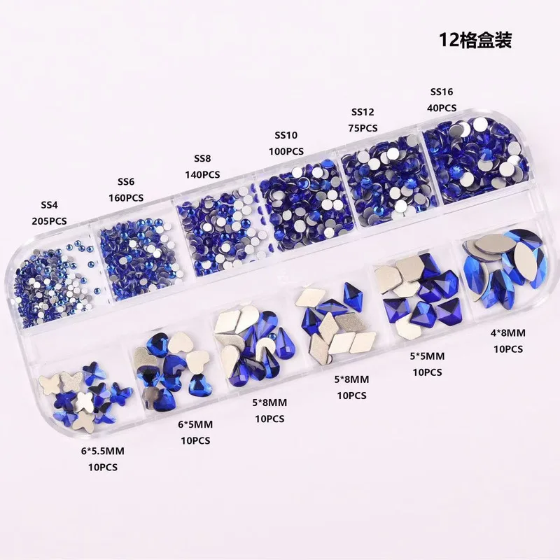 

diy diamond nail art irregular-shaped decorative mix and match round handcrafted water diamonds